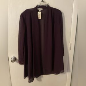 NWT COLDWATER CREEK 2 PC BEADED DRESS WITH MATCHING JACKET SIZE 16